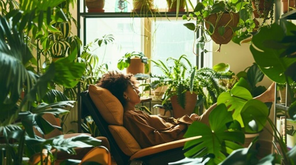 Surrounded by lush Houseplants