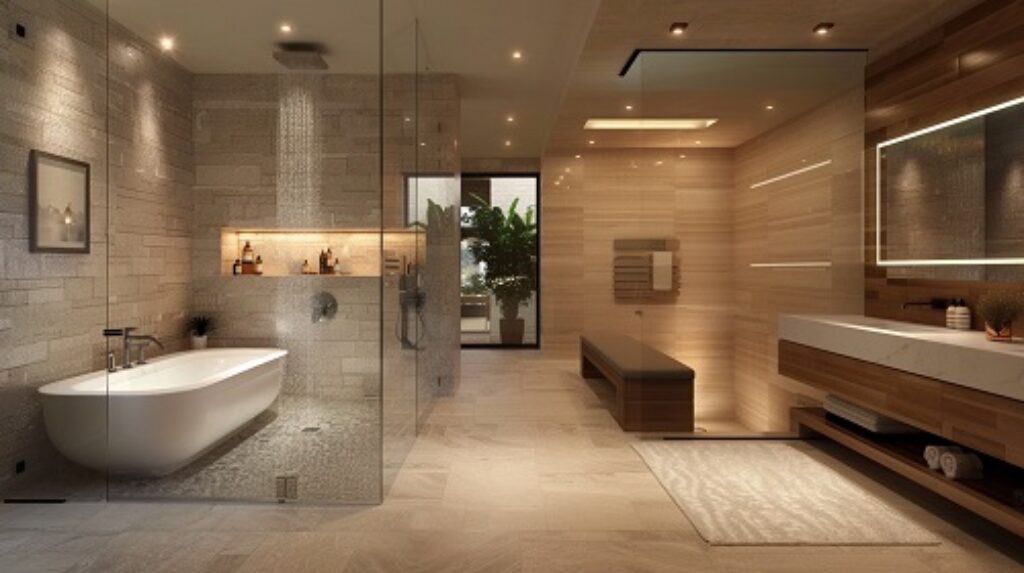 sleek modern bathroom