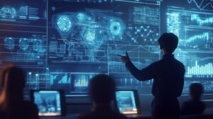 virtual classroom where students learn about AI