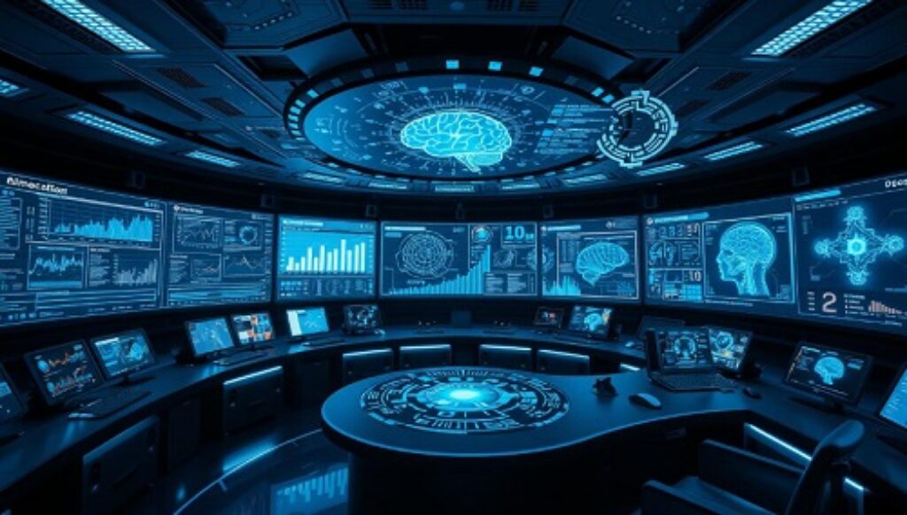 A futuristic control room