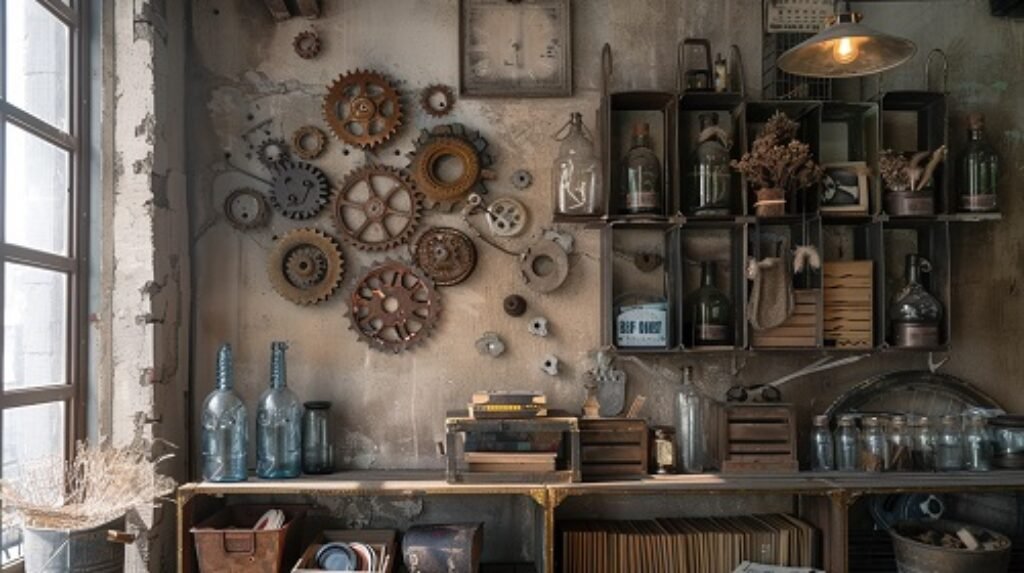 Wall-hung_art_made_from_recycled items.